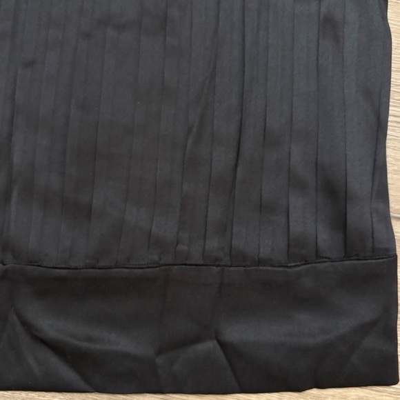 Bebe Y2K Coquette Short Sleeve Silk Blouse Black with Cream Ribbon Detailing - Picture 11 of 14